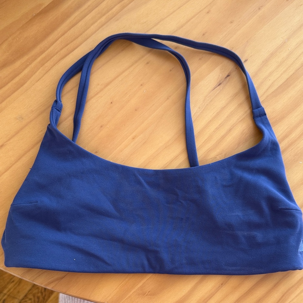 Blue Strappy Crop Top